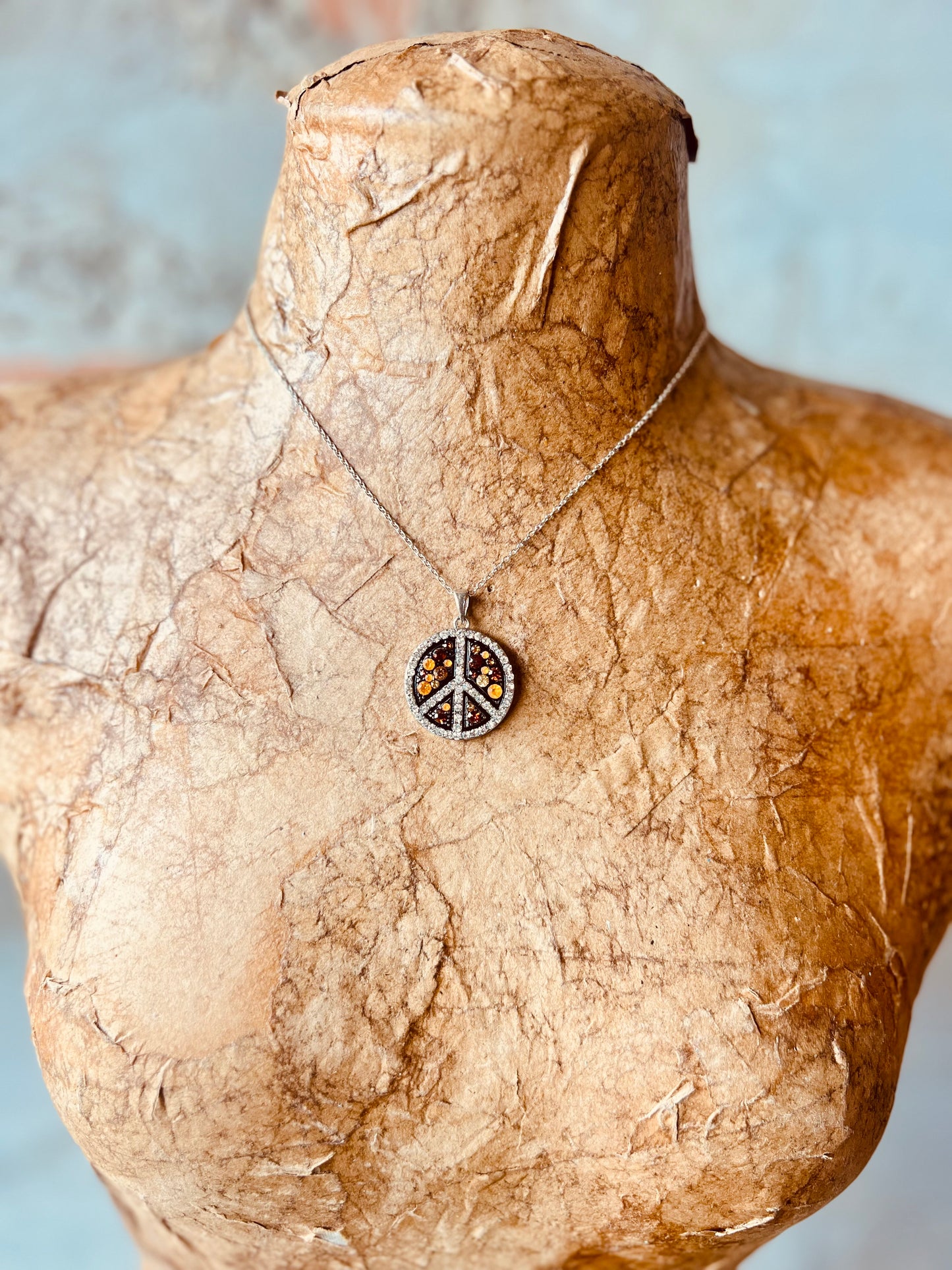 Glitzy Peace Necklace