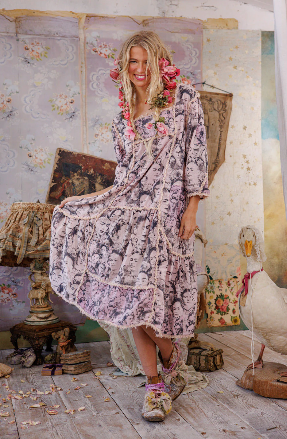 Mural Frida Helenia Dress - Self Portrait