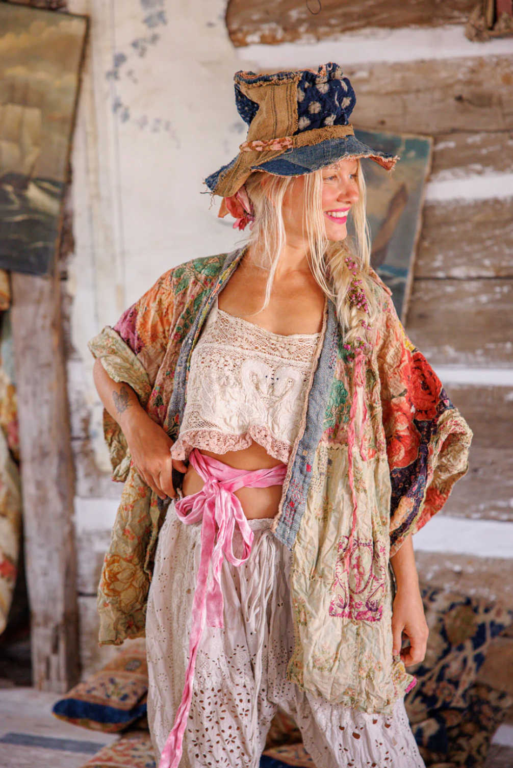 Piecewise Crop Dashi Kimono - Wonderland