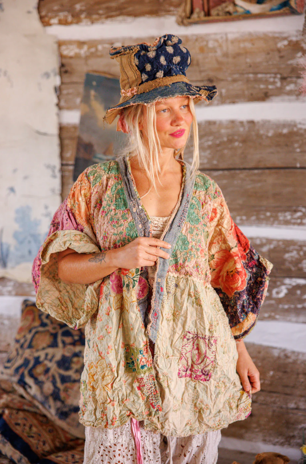 Piecewise Crop Dashi Kimono - Wonderland