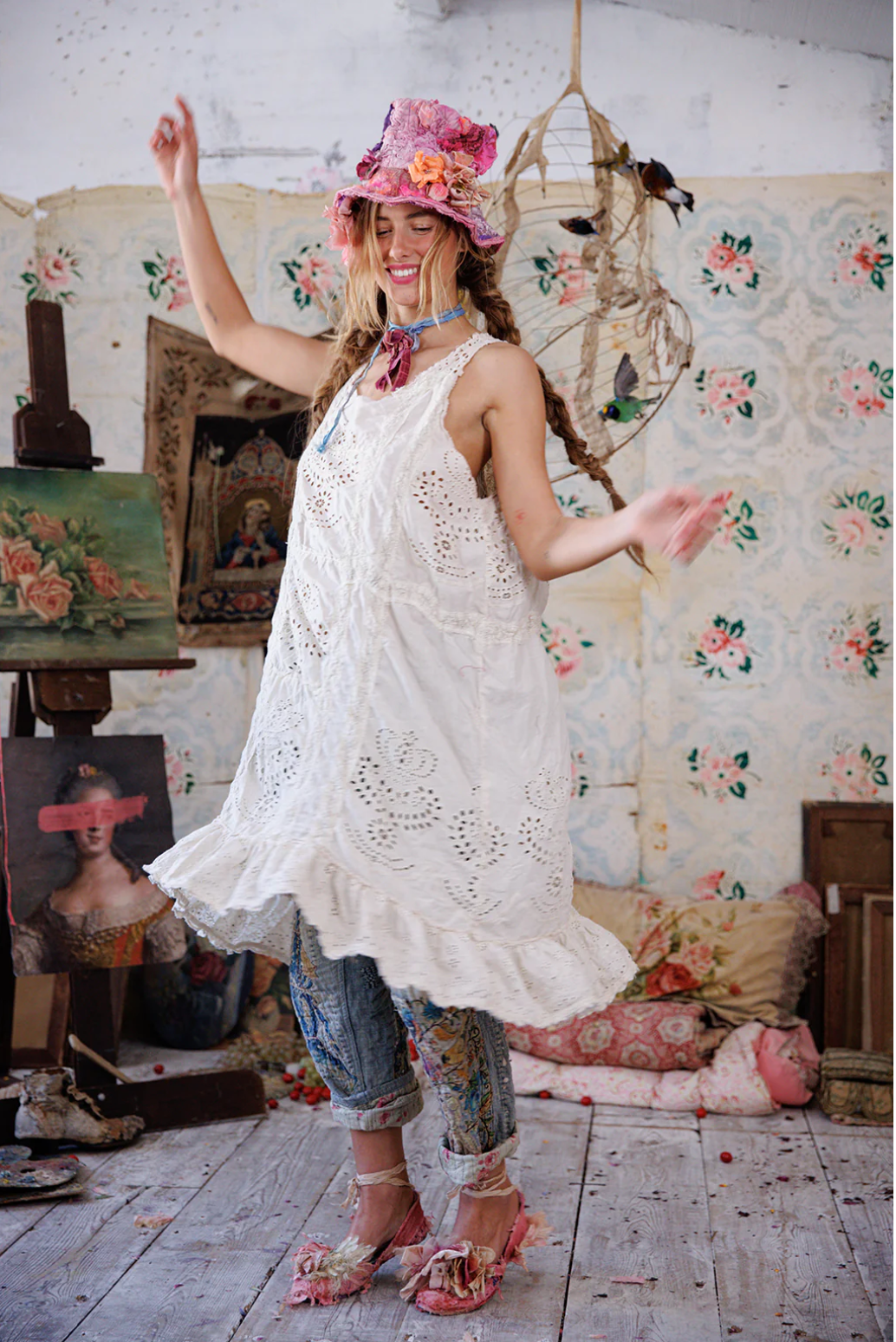 Royalty Eyelet Layla Slip - Moonlight