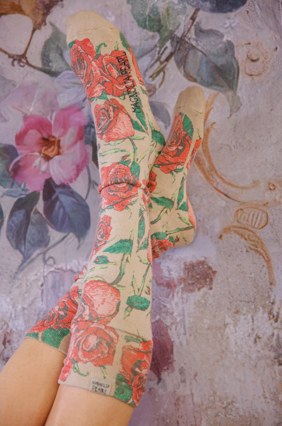 Floral OTK Socks - You Are Roses