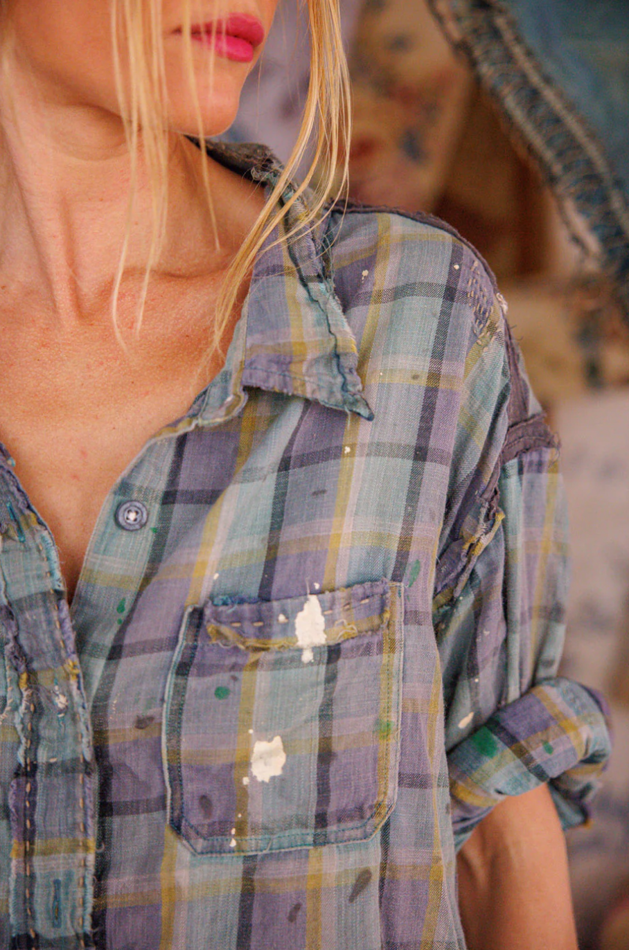 Check Adison Workshirt - Wave