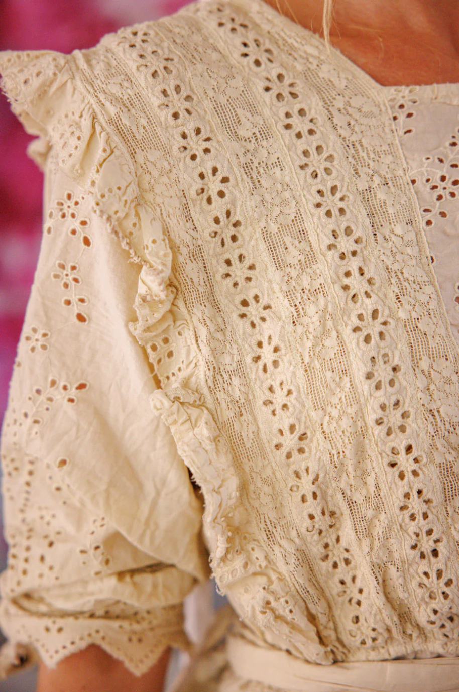 Eyelet Rosario Blouse - Moonlight