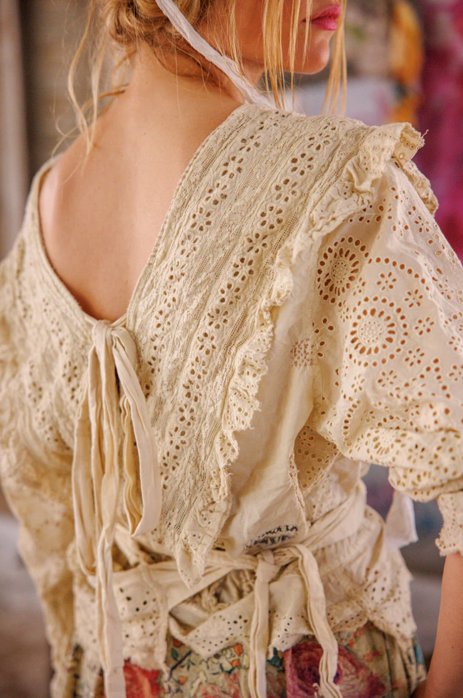 Eyelet Rosario Blouse - Moonlight
