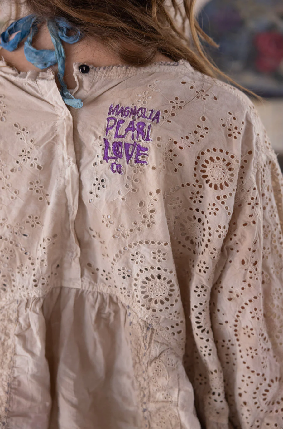 Eyelet Dea Blouse - Swan