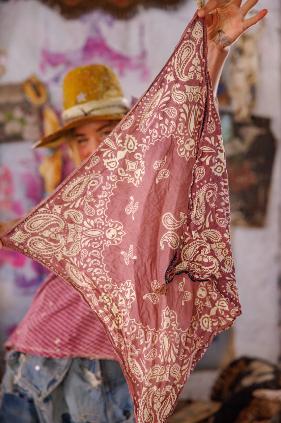 Paisley Tassel Scarf - Plum