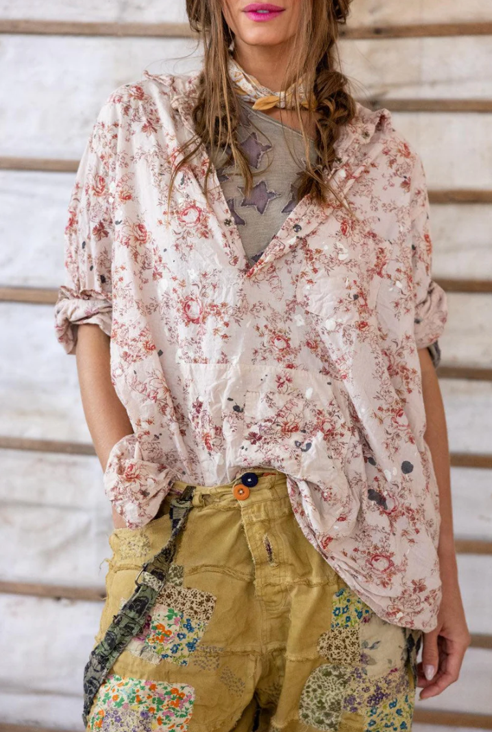 Floral Print Raya Shirt - Cameo Rose