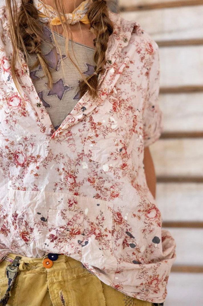 Floral Print Raya Shirt - Cameo Rose
