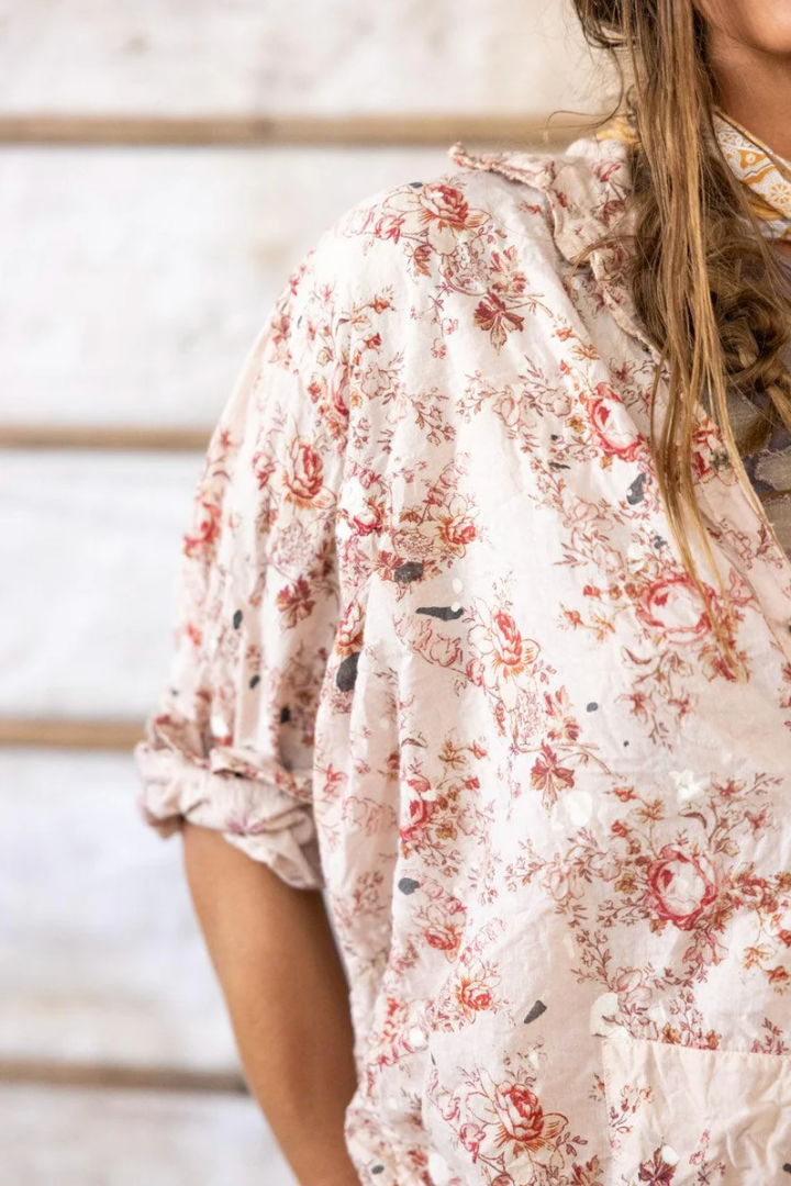 Floral Print Raya Shirt - Cameo Rose