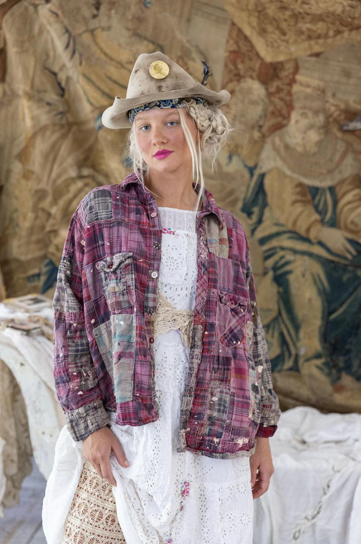 Patchwork Kelly Western Shirt - Madras Pink