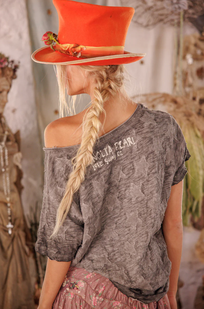 Little Star Applique Tee - Meteorite