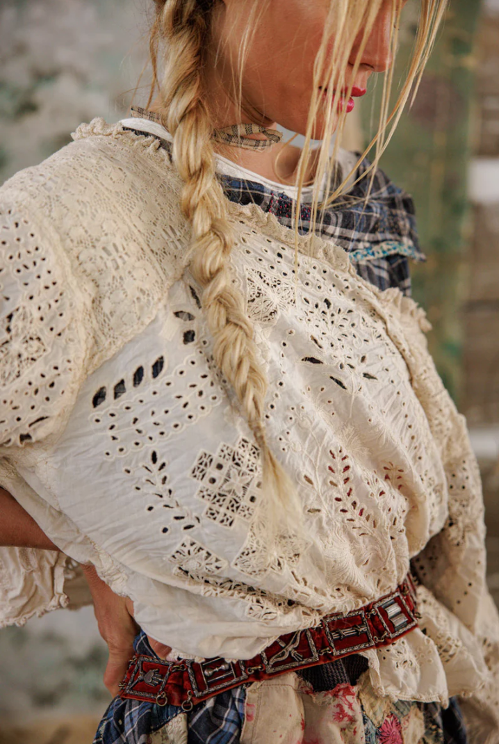 Eyelet Adelise Blouse - Antique White