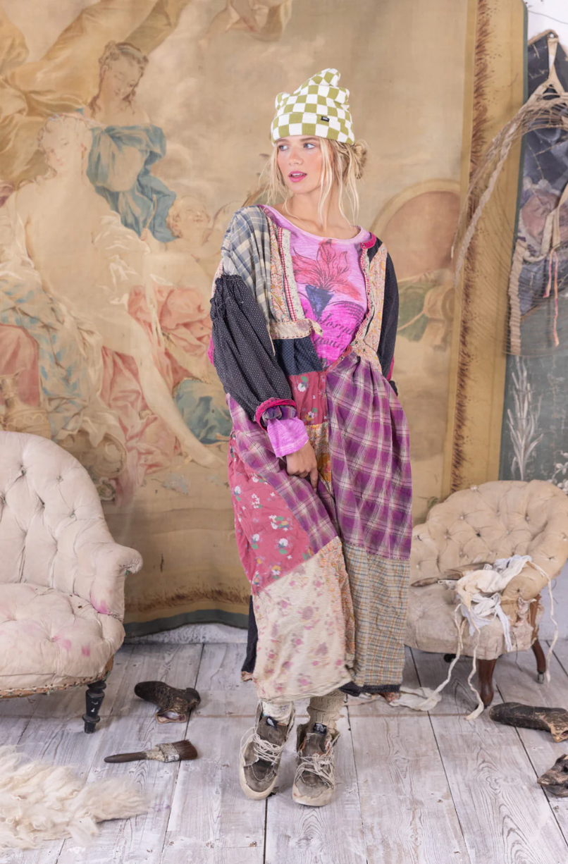Patchwork Searcy Dress - Berry Berry Plaid