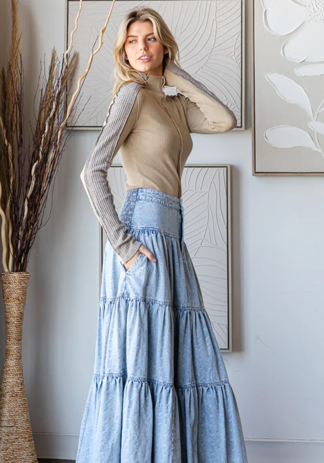 Tiered Maxi Skirt