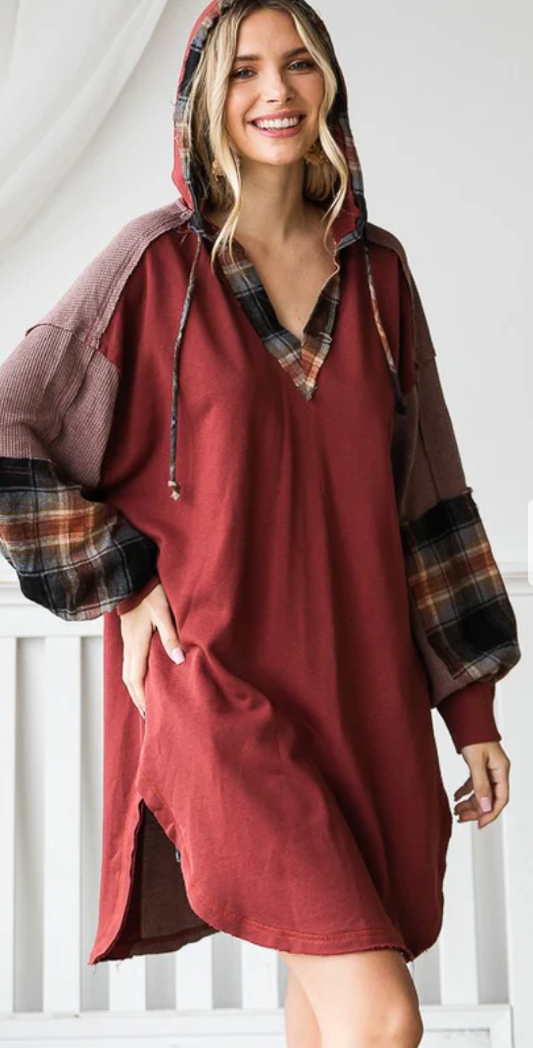 Plaid Hooded Tunic