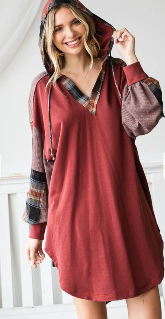 Plaid Hooded Tunic