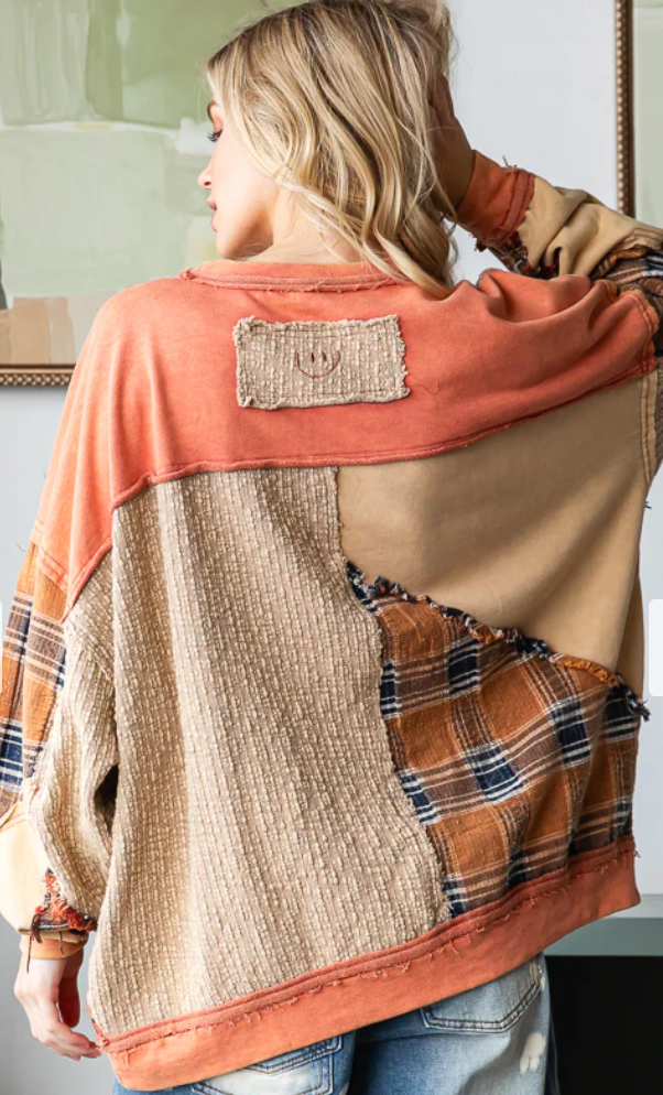 Patched Oversized Knit Top