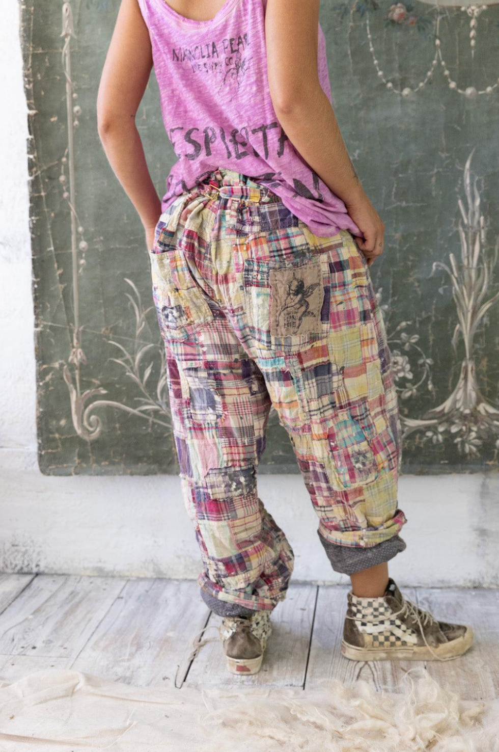 Patchwork Miner Pants - Madras Rainbow