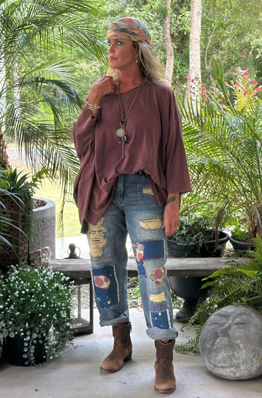 Be Free Top - Vintage Sangria