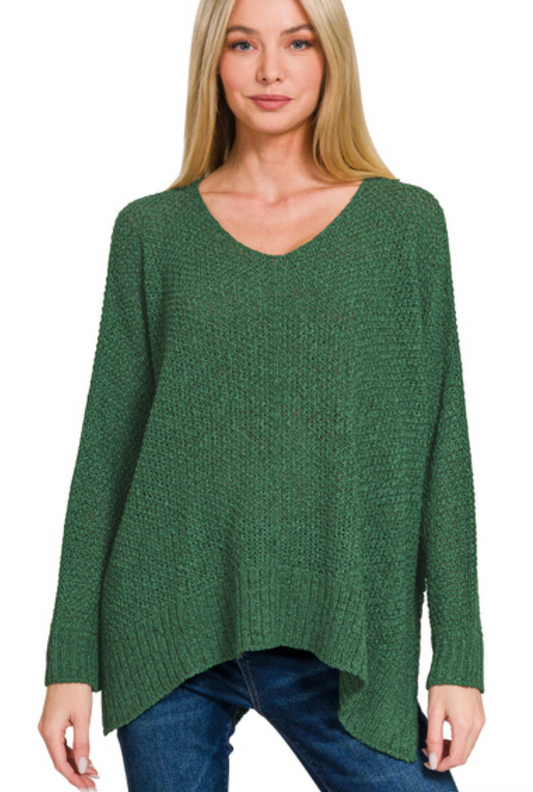 Dolman Sleeve Sweater - Dark Green