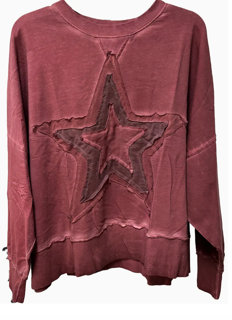 Star Patch Sweatshirt - Mulberry