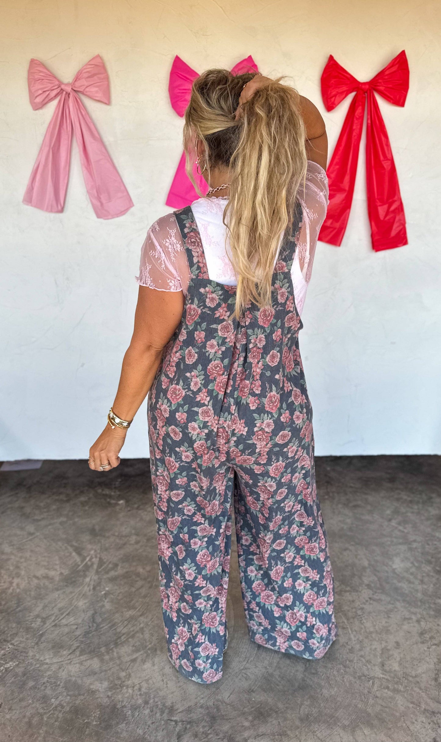 June Floral Denim Overalls