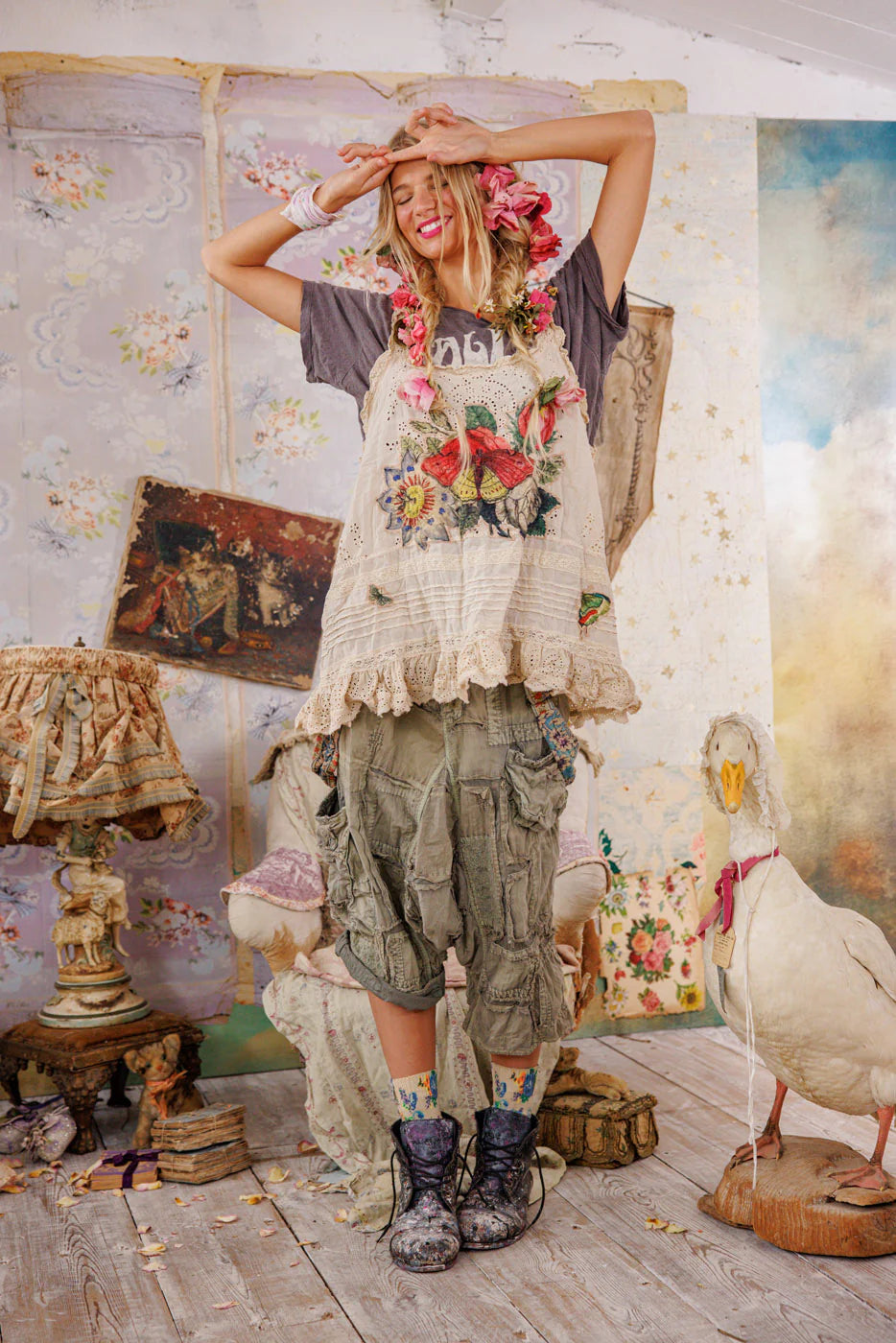 Flor De La Pasion Petrina Tank - Moonlight