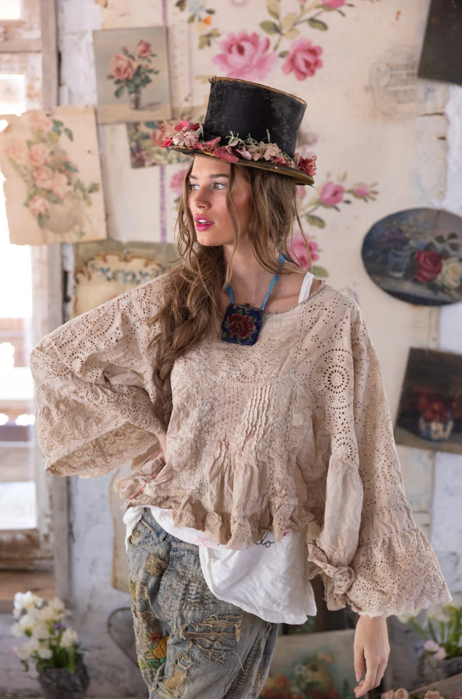 Eyelet Dea Blouse - Swan
