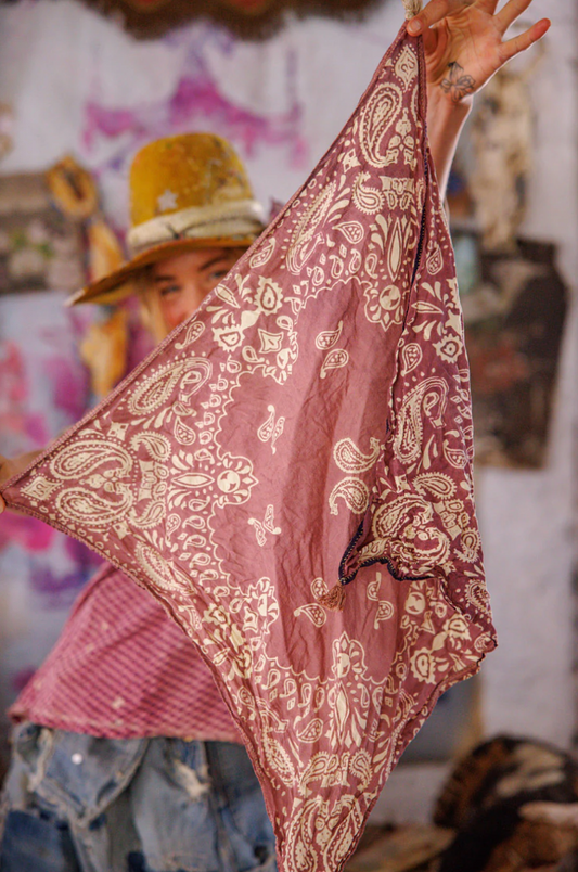 Paisley Tassel Scarf - Plum