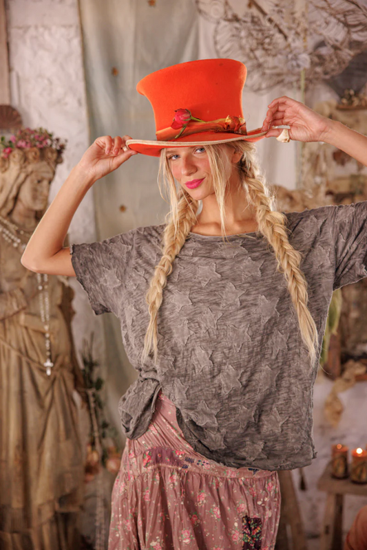 Little Star Applique Tee - Meteorite