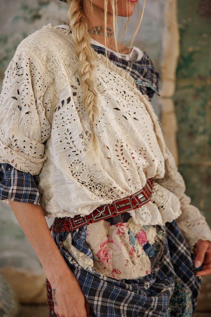 Eyelet Adelise Blouse - Antique White