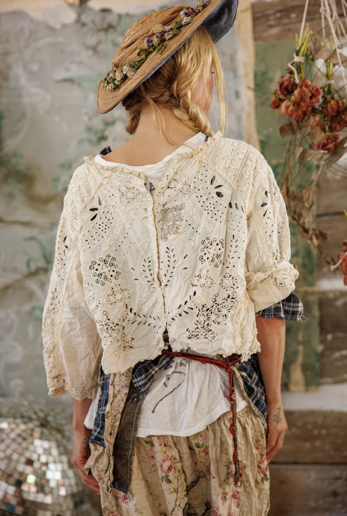 Eyelet Adelise Blouse - Antique White