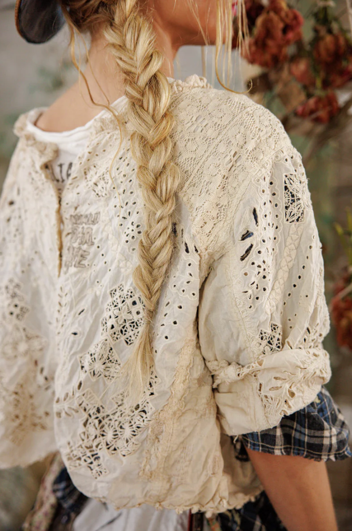 Eyelet Adelise Blouse - Antique White