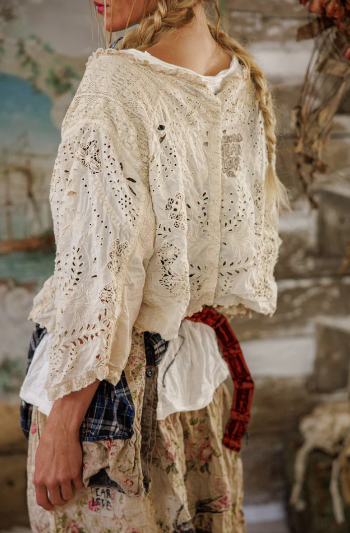 Eyelet Adelise Blouse - Antique White
