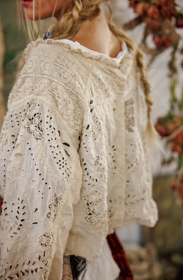 Eyelet Adelise Blouse - Antique White