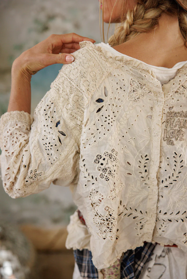 Eyelet Adelise Blouse - Antique White