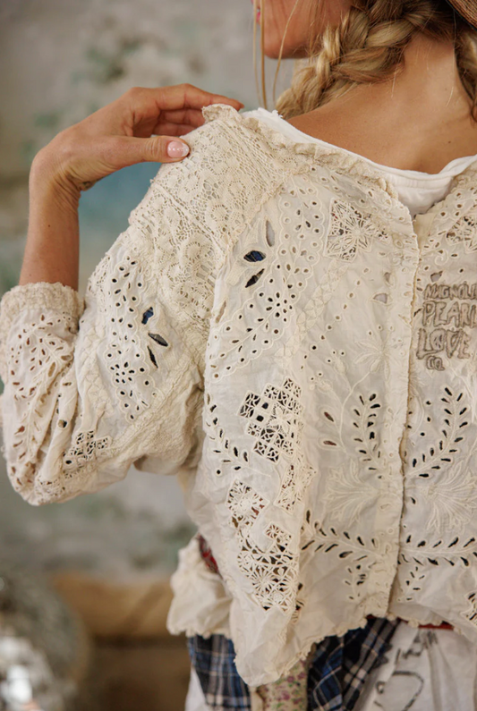 Eyelet Adelise Blouse - Antique White